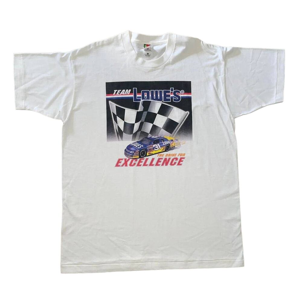 Vintage 90s NASCAR Team Lowe's Racing Mike Skinner Drive For Excellence T-shirt